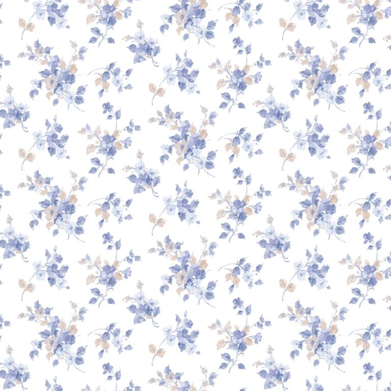 behang blauwe bloemetjes PF38103