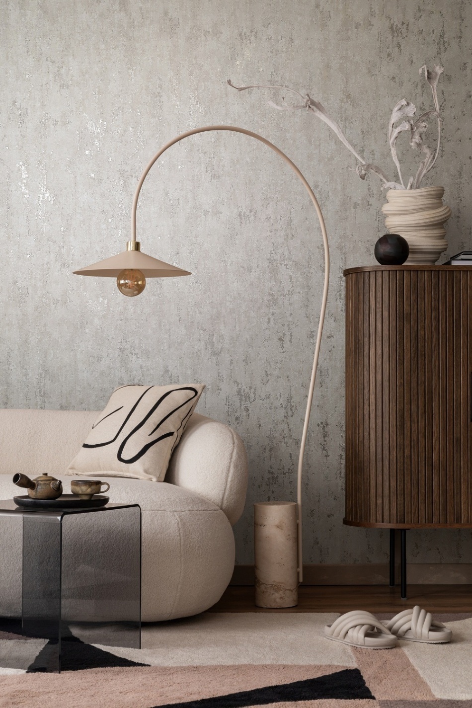 behang metallic beton structuur 35123 s3