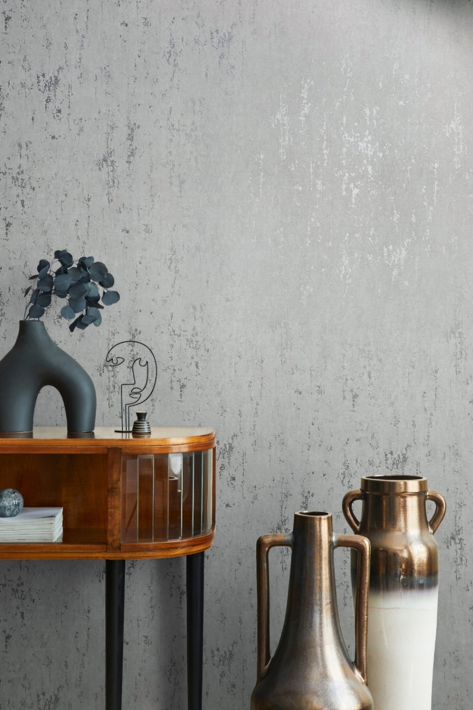 behang metallic beton structuur 35144 s1