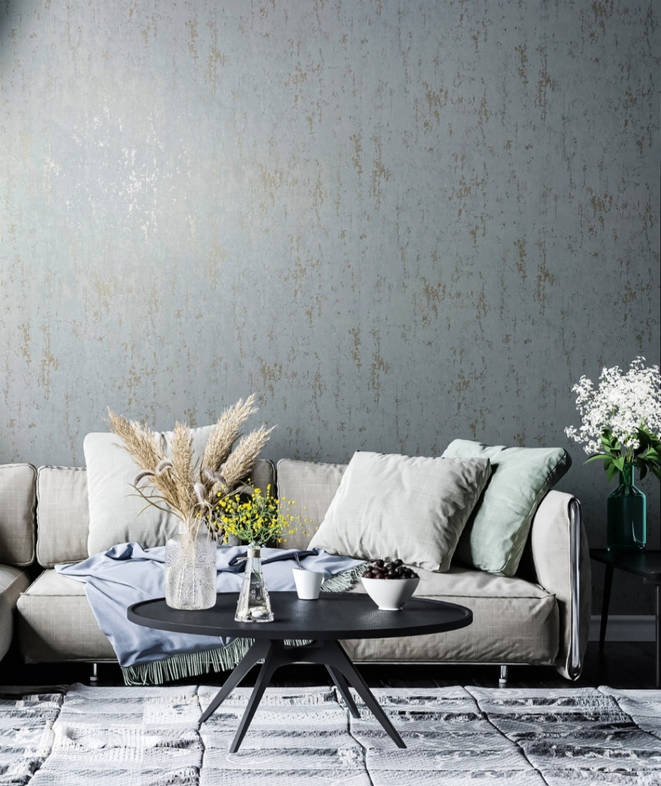 behang metallic beton structuur 35162 s1