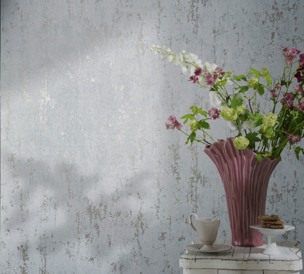 behang metallic beton structuur 35162 s3